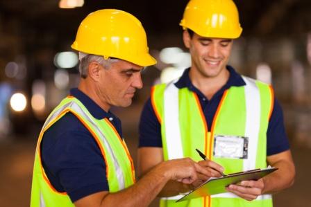 warehouse workers checking stock