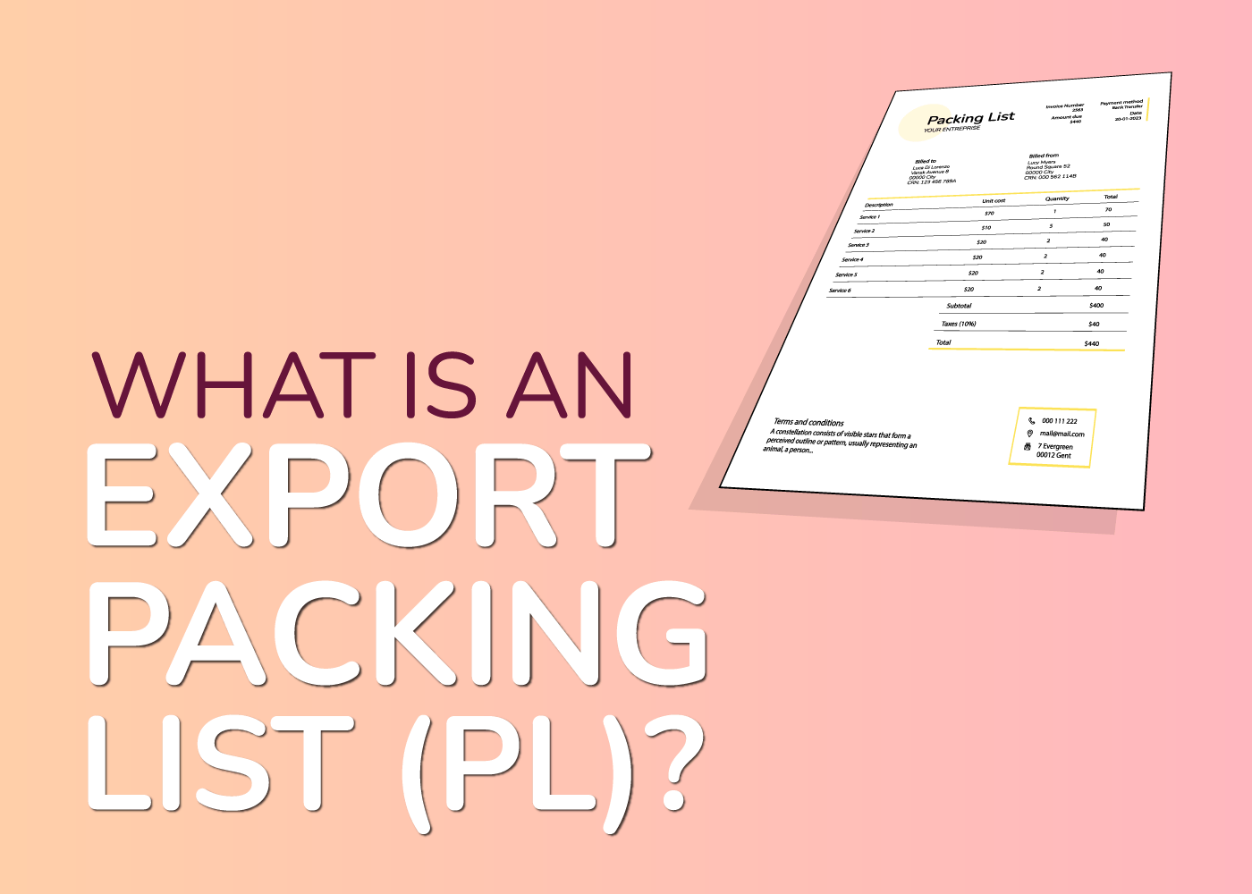 Export Packing List