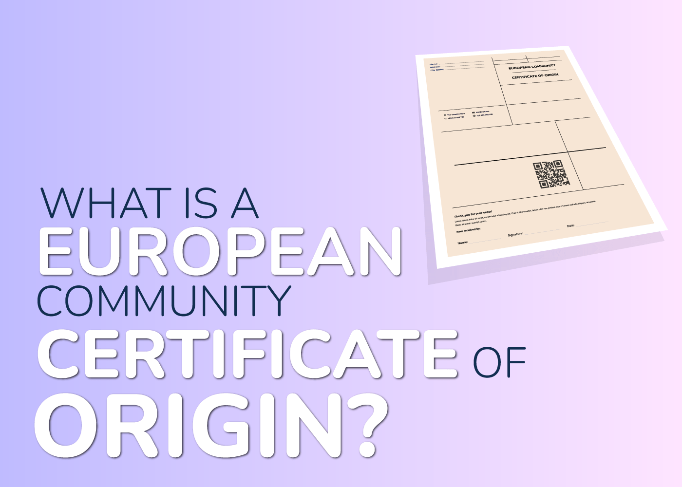 european community certificate of origin