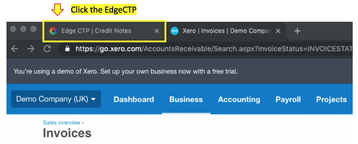 Reflect Credit Note Refund in EdgeCTP