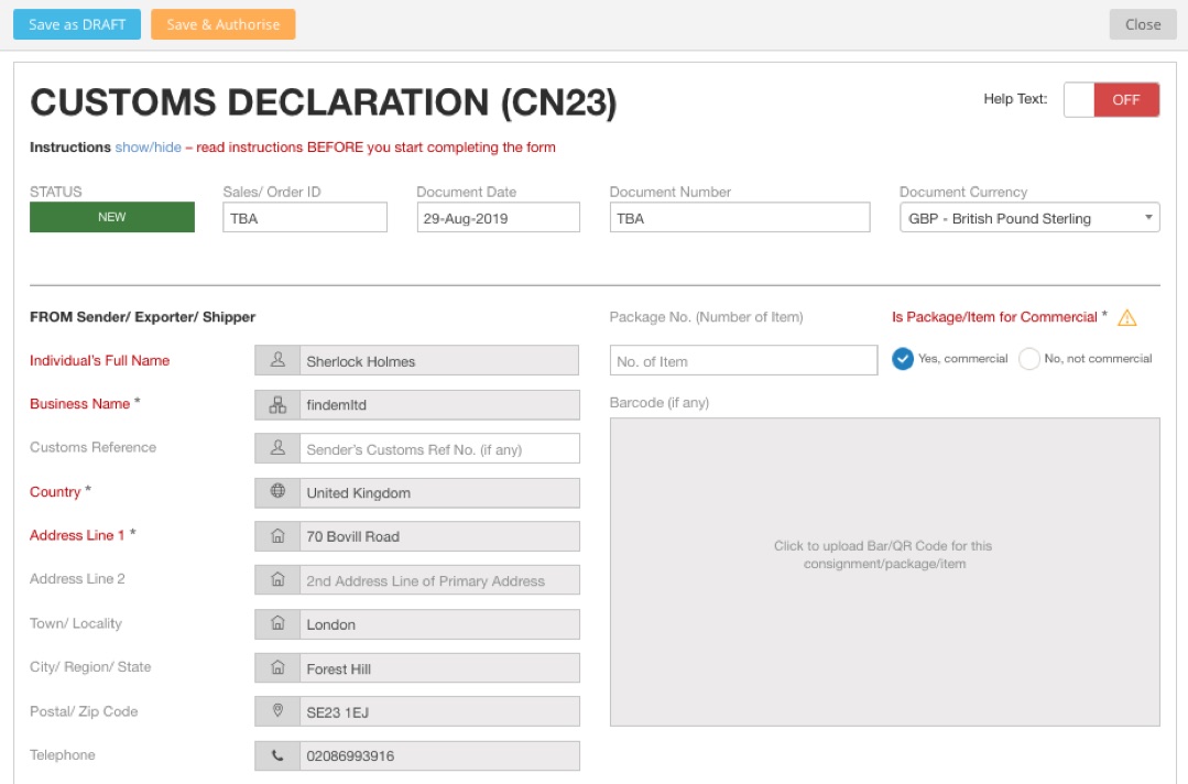 What is a Customs Declaration CN23 Form and how to fill it?