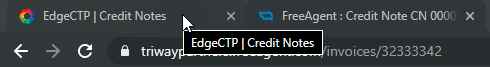 Switch to EdgeCTP from FreeAgent (in Google Chrome)