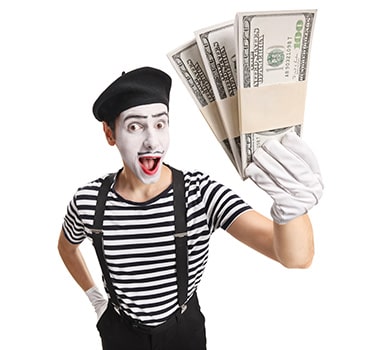 Masked Man Showing Currency Notes