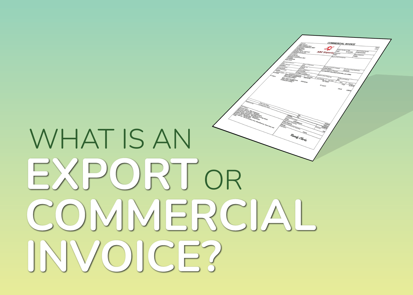How to create a Export or commercial invoice in EdgeCTP