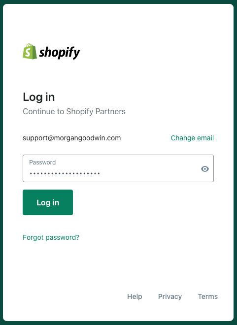 Login to shopify App