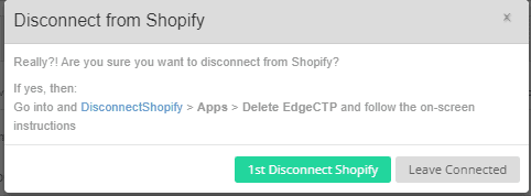 Disconnect From Shopify