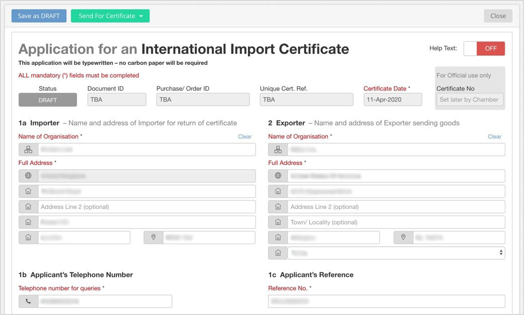 International Import Certificate